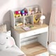 image 6 of COSTWAY Kids Wooden Study Desk Children Writing Table with Hutch & Drawer