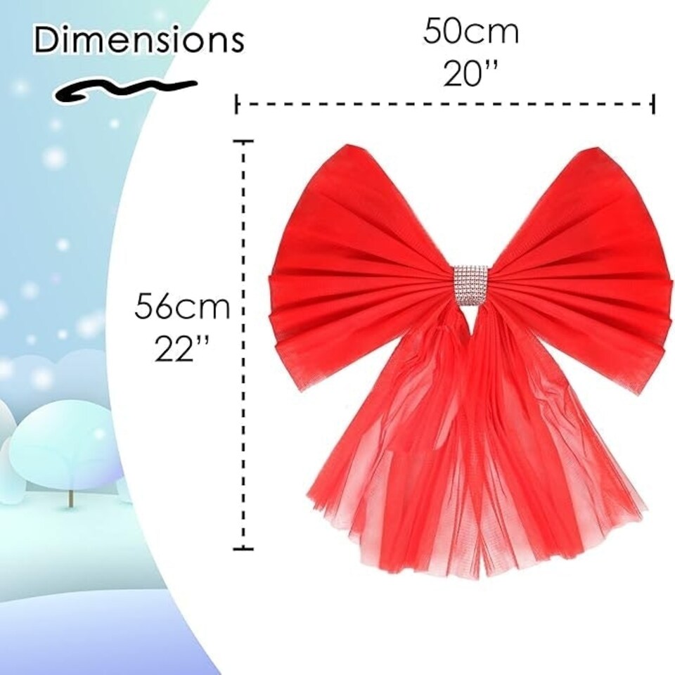 image 1 of Red Door Bow – Decorative Bow for Christmas, Weddings, and Seasonal Décor