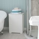 image 6 of Chester Large White Wooden Laundry Bin, Bathroom Storage Chest, Cabinet, Hamper