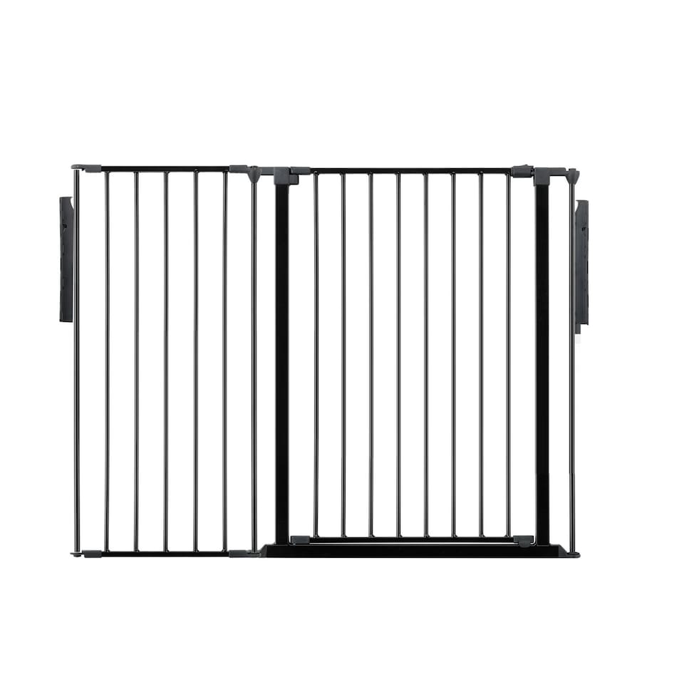 image 1 of Safetots Premium Extra Tall Room Divider, up to 128cm Wide, Black, 105cm Tall, Multi Panel Barrier for Baby and Toddler | Black