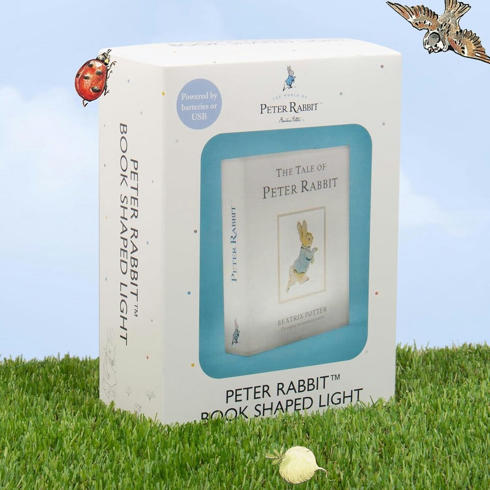 image 1 of Peter Rabbit Illuminated Book Shaped Light  120 x 40 x 160mm White