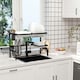 image 2 of HOMCOM Over The Sink Dish Drying Rack, 2 Tier Adjustable Dish Drainer Black