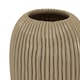 image 2 of Pallida Collection Large Striped Vase - Ceramic - L19 x W19 x H33 cm - Brown | Brown