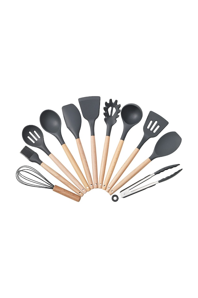 image 1 of Living and Home 11-piece Silicone Kitchen Utensil Set for Nonstick Cookware