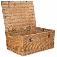 72cm Double Steamed Rope Handled Wicker Trunk Brown | Brown | One Size