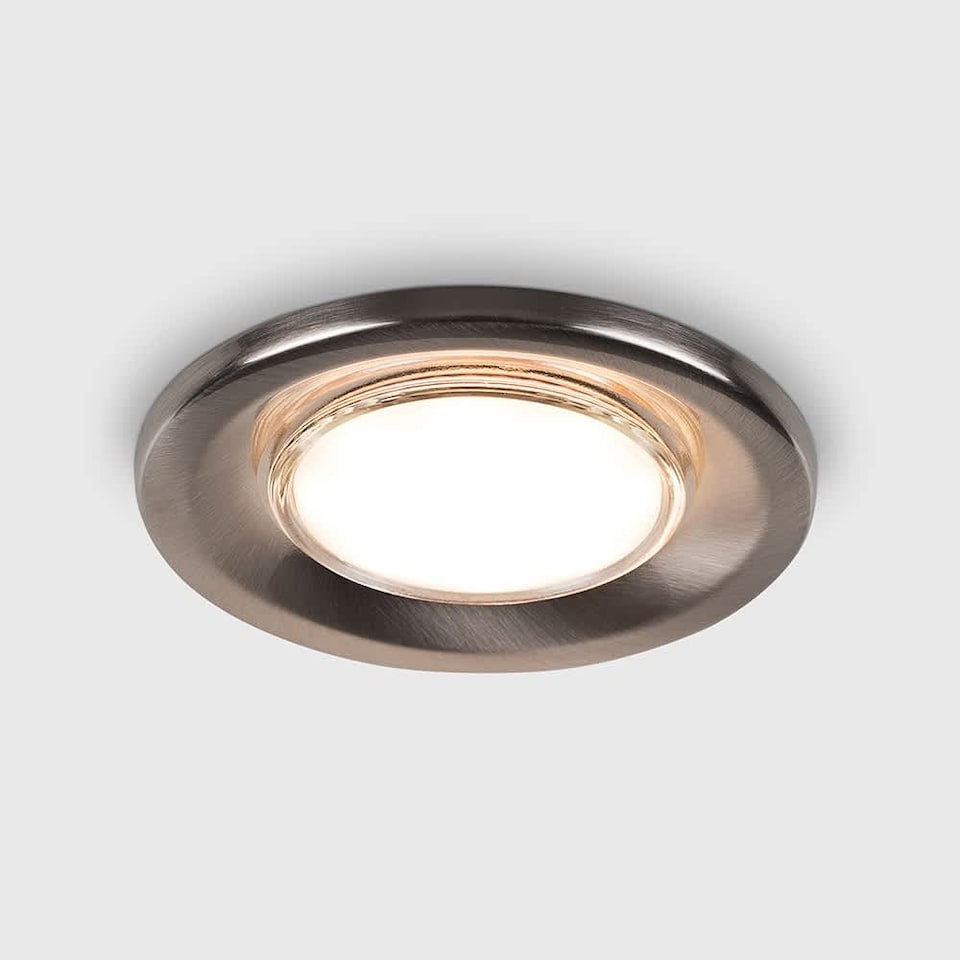 image 1 of ValueLights Downlight Fire Rated Brushed Chrome Light Fittings 30 Pack