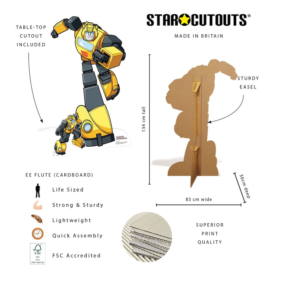 image 1 of Bumblebee Transformers Animation Lifesize Cardboard Cutout 134cm