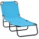 image 1 of Outsunny Reclining Lawn Chaise Lounge Folding Chair Adjustable Backrest, Blue