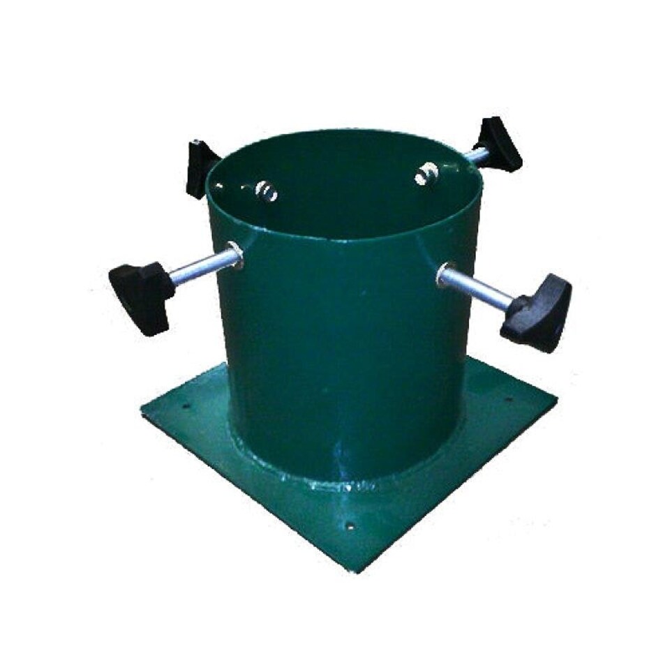 image 1 of Holly International Barrel Insert Green Metal Christmas Tree Stand for Trees up to 7ft