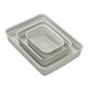 image 2 of JVL Droplette Set of 3 Rectangular Plastic Storage - Ice Grey Grey