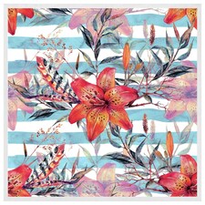 Bouquet of watercolour tiger lilies (Picutre Frame) White | S