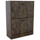 image 1 of Vida Designs 2 Drawer Shoe Cabinet Shoe Rack Storage Cupboard, Dark Wood