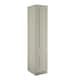 image 1 of Classic Square Panel Taupe Grey Single Wardrobe with Shelves Grey