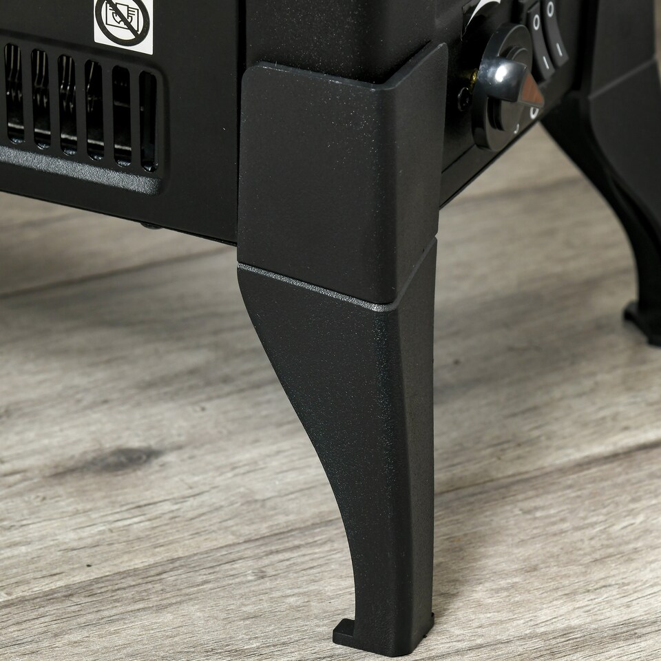 image 1 of HOMCOM Electric Fireplace Stove, Free standing Fireplace Heater with Realistic Flame Effect, Adjustable Temperature and Overheat Protection, Black