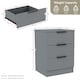 image 3 of Vida Designs Trega 3 Drawer Bedside Chest Bedroom Storage Unit, (H) 50cm x (W) 39cm x (D) 28cm, Grey, Set of 2