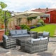 image 4 of 7 Seater Rattan Outdoor Furniture Set with Storage  - Grey