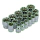 image 2 of 3/8" Drive Shallow Metric MM Shallow Sockets Bi-Hex 12 Point 8mm - 24mm 17pc