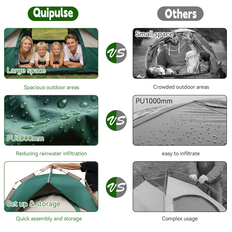 image 1 of 4-6 Person Family Multicoloured Camping Tent