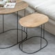 image 2 of Side table 60 x 39,5 x 60 cm Natural Black Metal Wood (2 Units) N/A