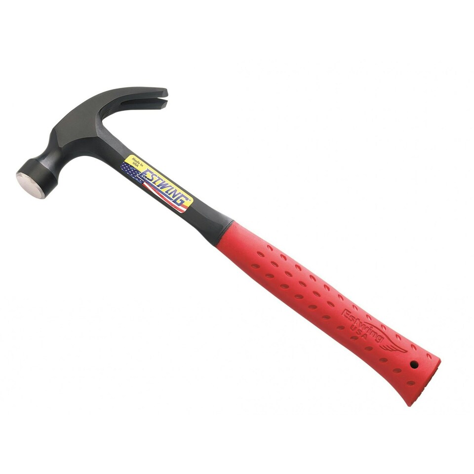 Estwing Curved Claw Hammer, Vinyl Grip - Multi Colour - Red Vinyl Handle 560g (20oz)