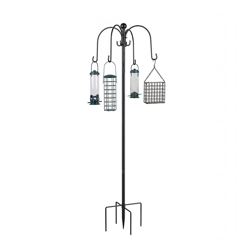 TOQUE Complete Bird Feeding Station 4 Feeders Outdoor Garden Wild Birds Feeder