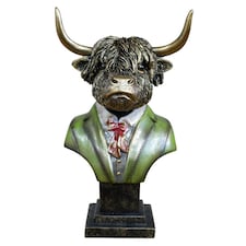Gifts Direct 2 U Gold Highland Cow Bust Ornament Gold