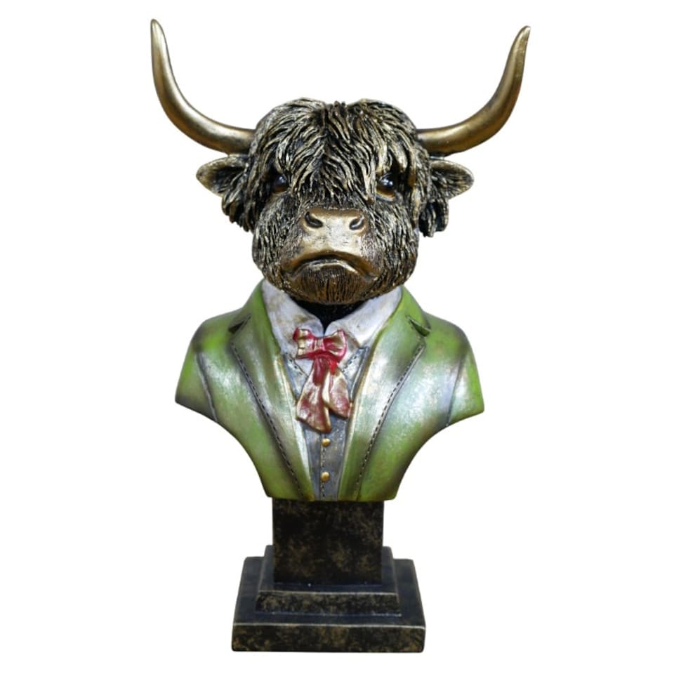 image 1 of Gifts Direct 2 U Gold Highland Cow Bust Ornament Gold