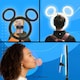 image 2 of Disney Mickey Mouse Selfie Ring Light with Table Tripod