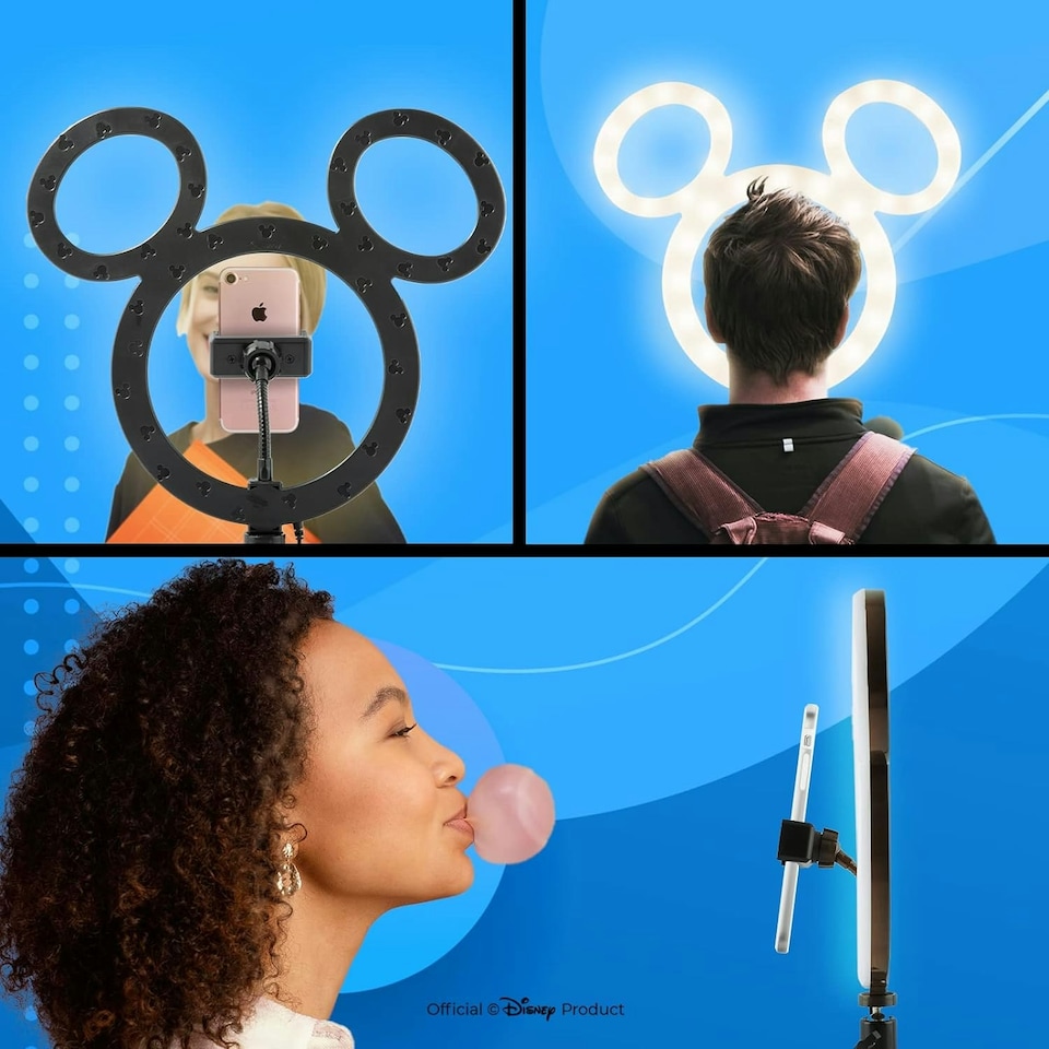 image 1 of Disney Mickey Mouse Selfie Ring Light with Table Tripod