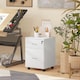 image 7 of HOMCOM 2 Drawer Lockable Filing Cabinet with Wheels, Mobile Filing Cabinet for Home Office, Small Printer Stand, White Wood Grain