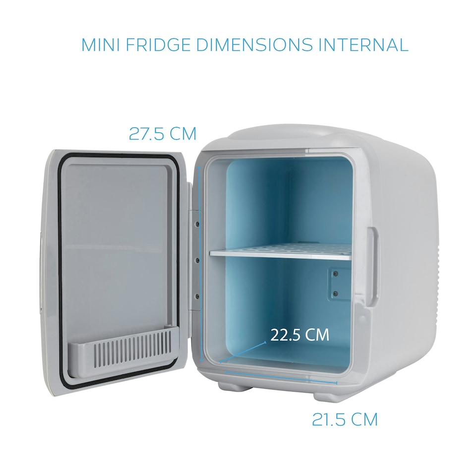 image 1 of MONCOOK Mini Fridge For Bedrooms - Small, Portable & Quiet Mini Fridges For Skincare, Medicine, Food & Drinks - Cooling & Warming Function - 14L - Grey Mono