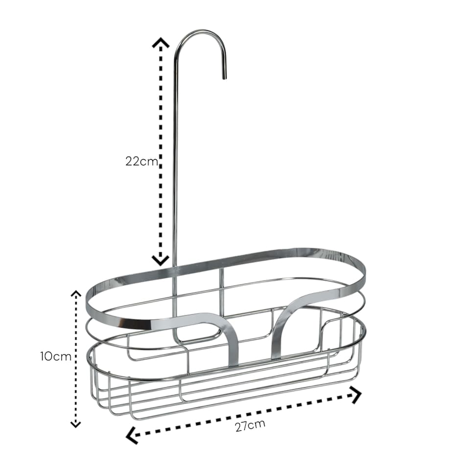 image 1 of Showerdrape Dante Chrome Freestanding Floor Caddy and Mini Shower Caddy | Silver | Chrome | 1