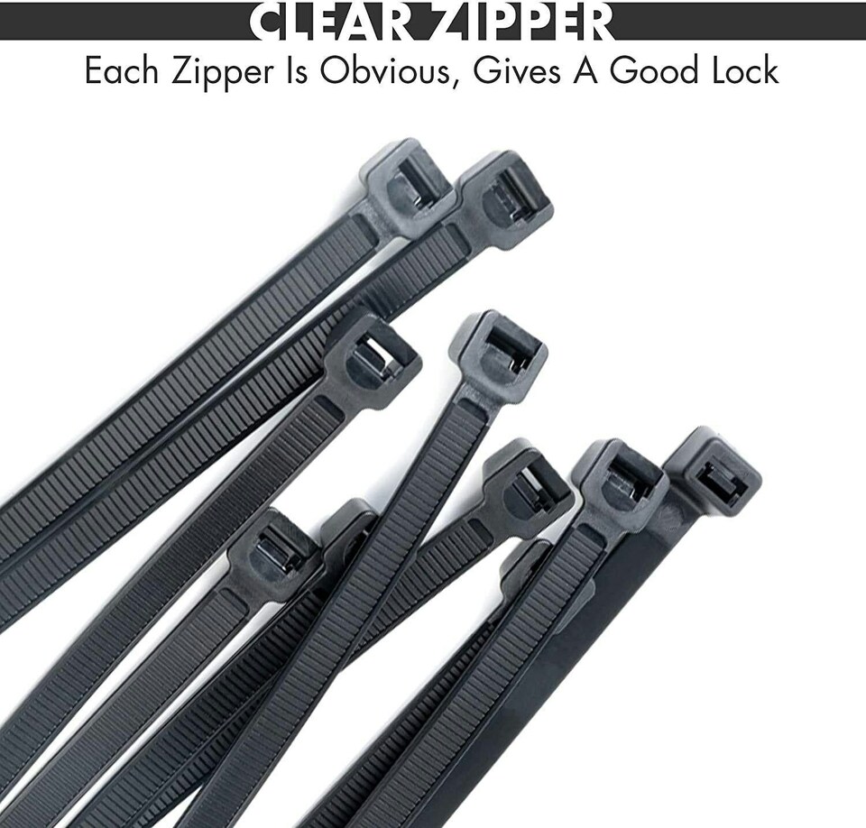 image 1 of 100pcs Black Nylon Plastic Cable Ties - 100 x 2.5mm