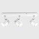 image 4 of ValueLights 3 Way Gloss White and Polished Chrome Straight Bar Ceiling Spotlight - with 3 x 5W Cool White GU10 LED Bulbs | White
