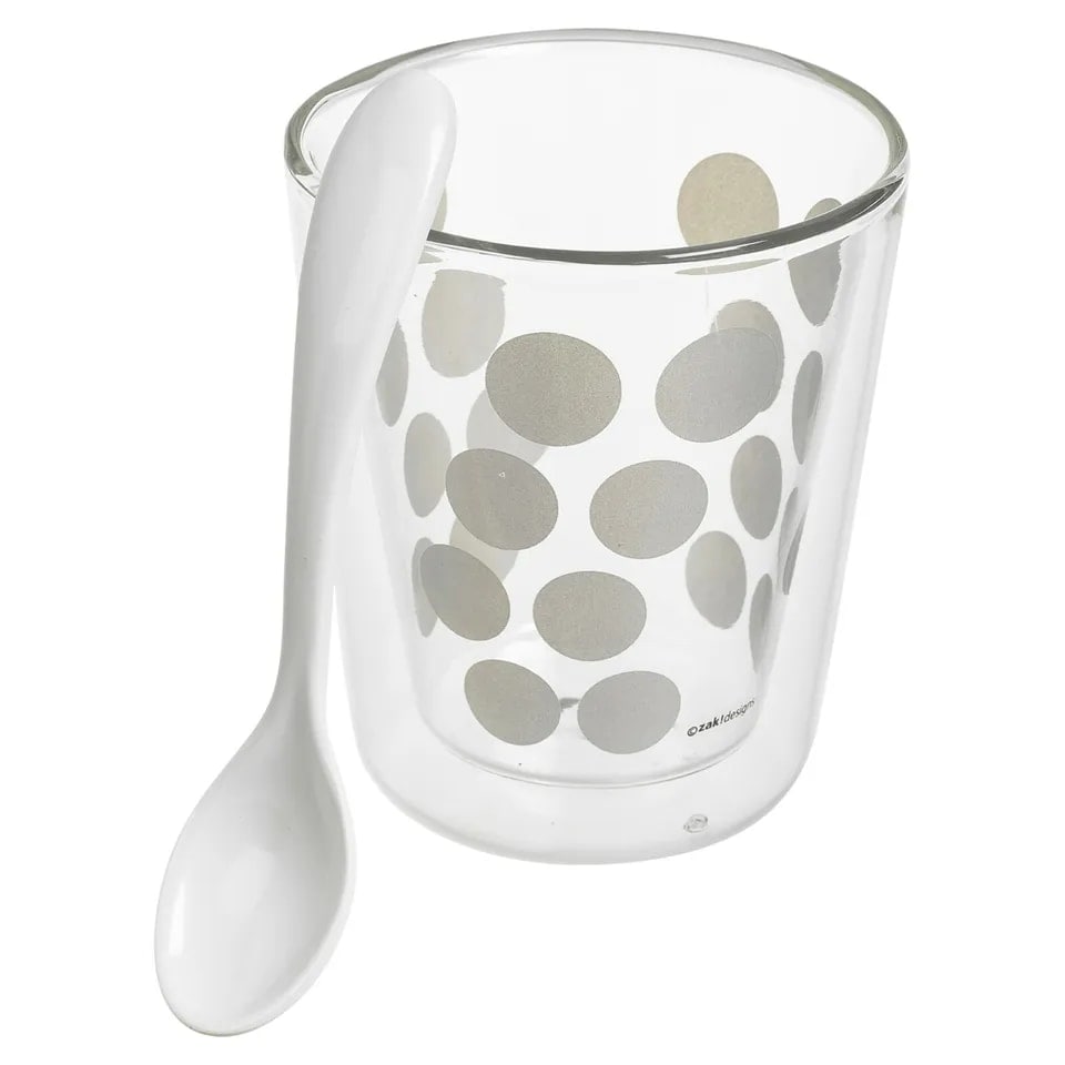 image 1 of Zak Double Wall Espresso Cup Set with Spoon - 200ml