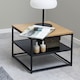 image 4 of Gila Square Coffee Table with Open Shelf in Oak & Black