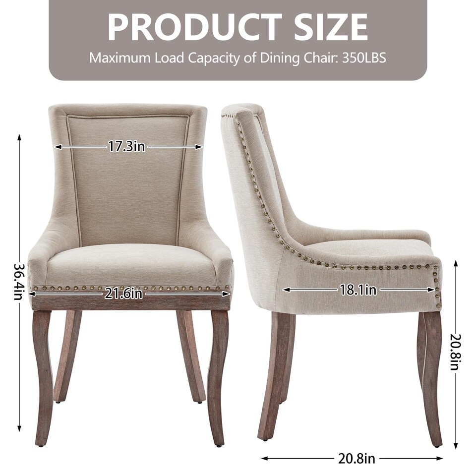 image 1 of Bewley Set of 4 Vintage Upholstered Dining Chairs with Wood Legs
