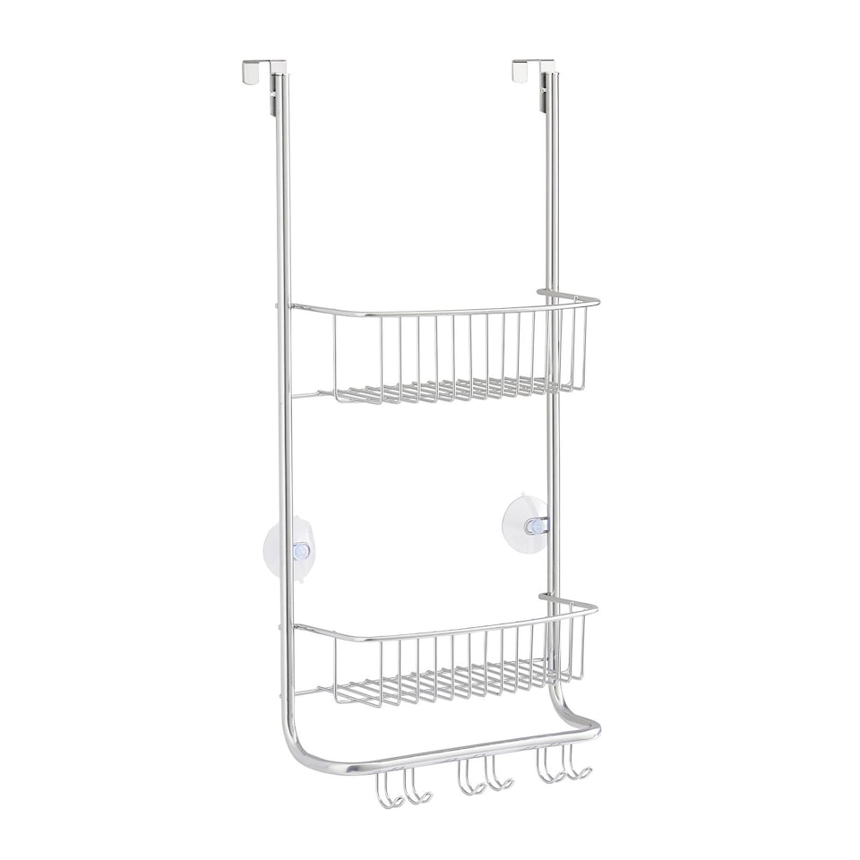 image 1 of House of Home 2 Tier Over Door Shower Caddy Bathroom Storage Rack Shelf Organiser