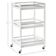 image 5 of HOMCOM 3-Tier Home Trolley Kitchen Storage Cart w Steel Bars 4 Universal Wheels Rolling Unit Organiser Living Room White