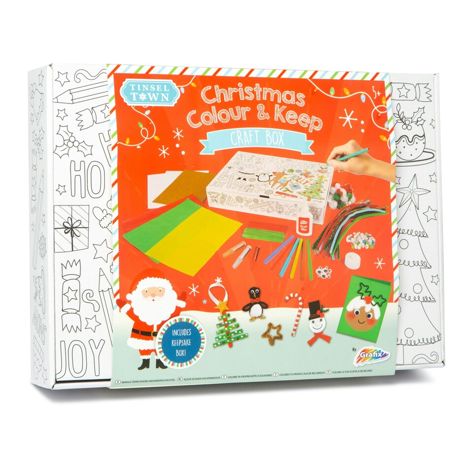 image 1 of Christmas Colour and Keep Craft Box Xmas Decorations Cards Keepsake Festive Fun