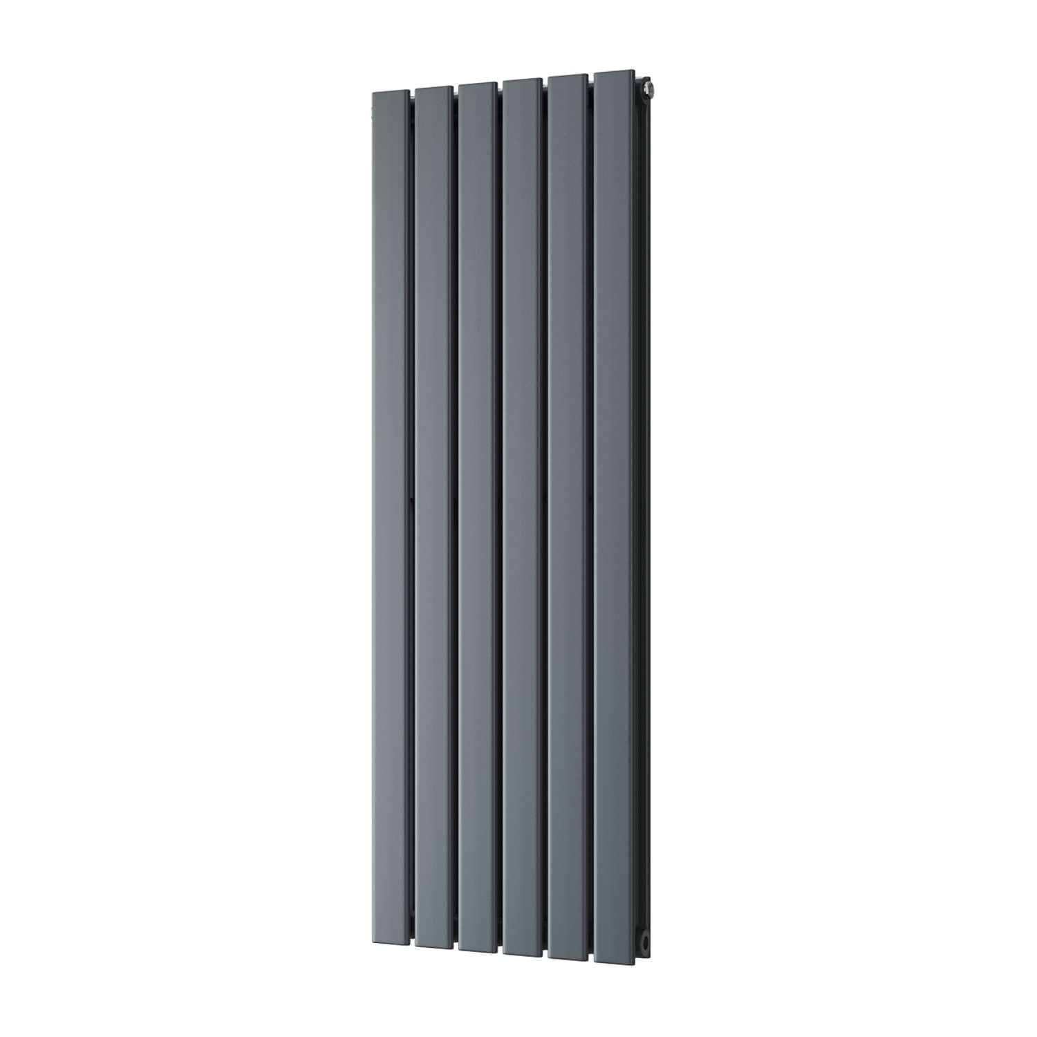 Typhoon Designer Double Panel Bathroom Radiator w/ Feet - Anthracite Grey (H) 1200mm x (W) 408mm