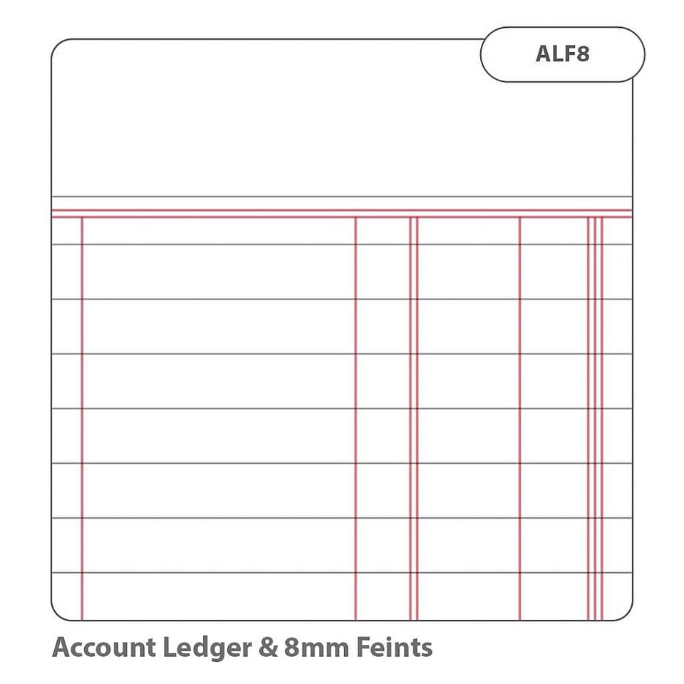 image 1 of Rhino A4 Exercise Book 32 Page Double Entry Ruling Bookkeeping Purple 12 Pack