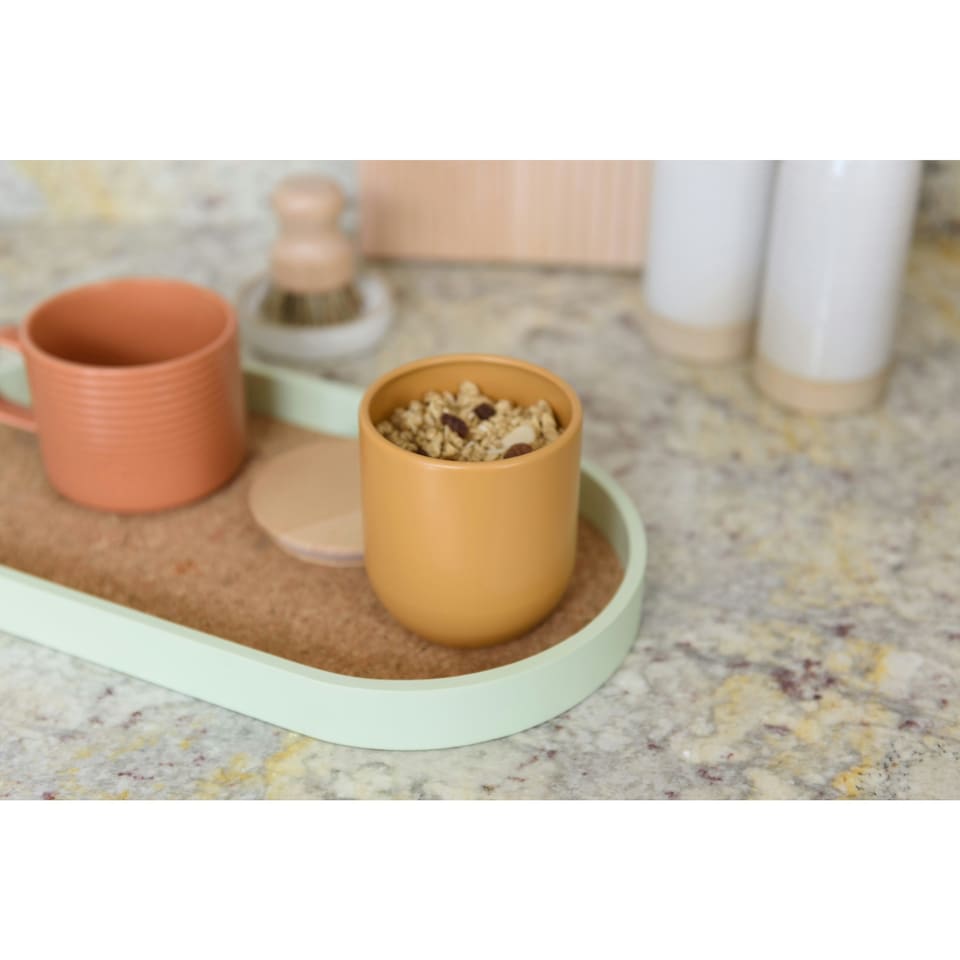 image 1 of KitchenCraft Kitchen Canister Yellow Stoneware 9x10cm