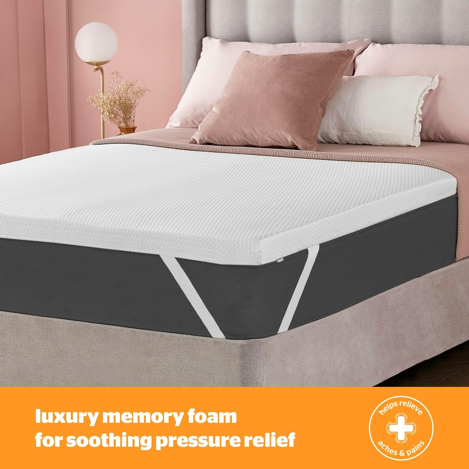 image 1 of Silentnight Impress 5cm Thick Memory Foam Mattress Topper, Hypoallergenic, Orthopedic, Double