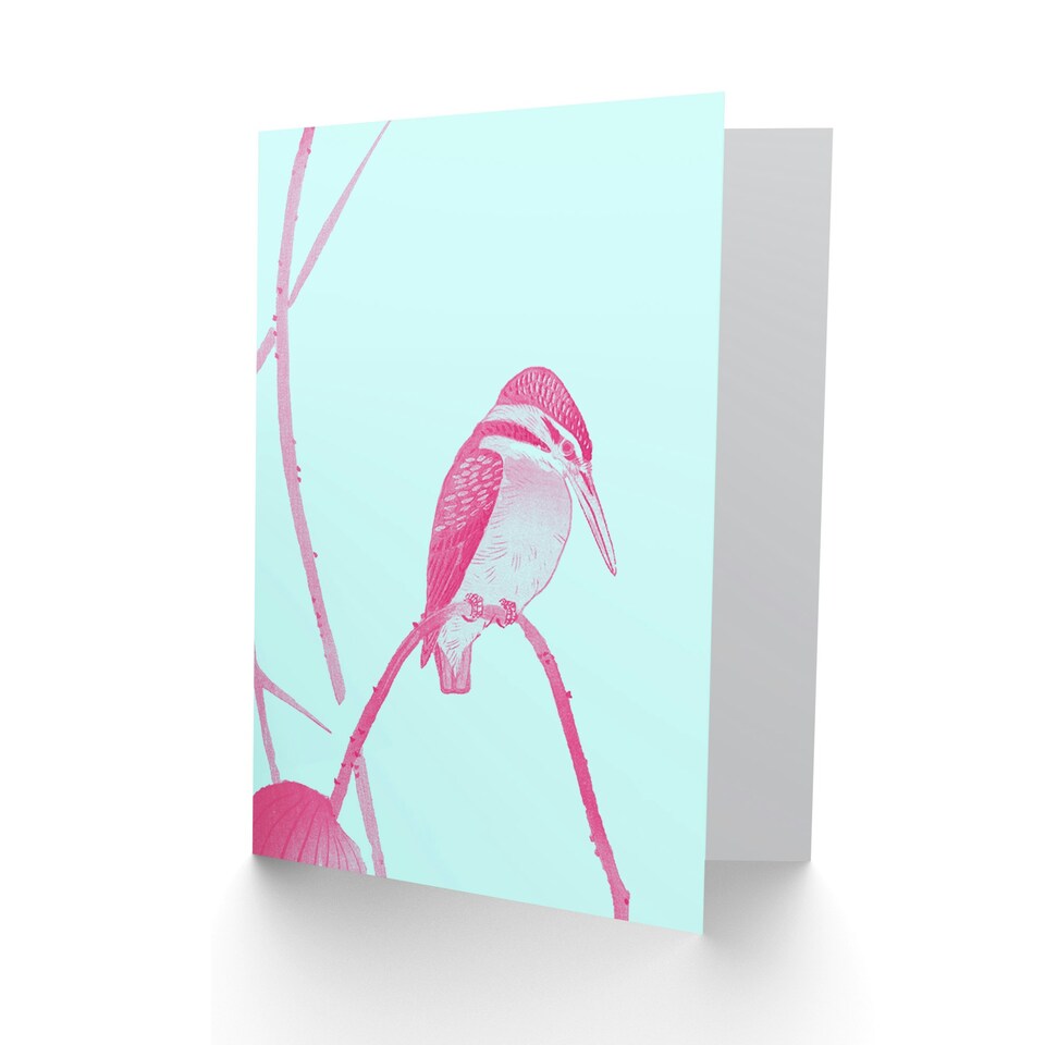 image 1 of Ohara Koson Lotus Kingfisher Art Blank Just to Say Card