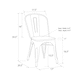 image 5 of Fusion Dining Chair in Metal in Gun metal, 2 pieces Grey | Gun colour