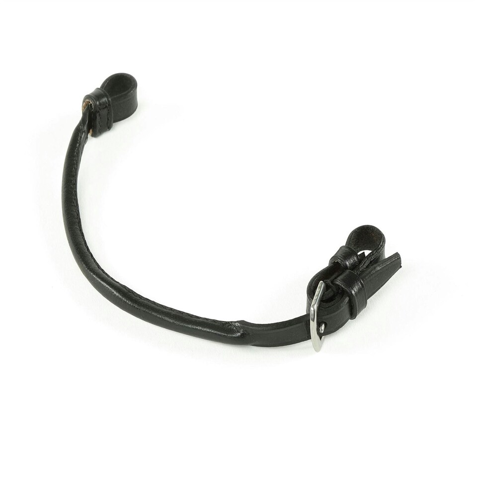 image 1 of Shires Blenheim Rolled Leather Lip Strap Black | Size: One Size
Colour: Black