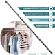 image 5 of House of Home Extendable Wardrobe Pole 85-153CM Adjustable Rail Hanger Steel Heavy Duty Easy Assemble | Chrome