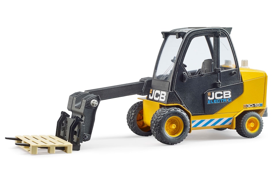 image 1 of Bruder JCB Teletruk with Pallet Telescopic Forklift with Forward-Reaching Mast