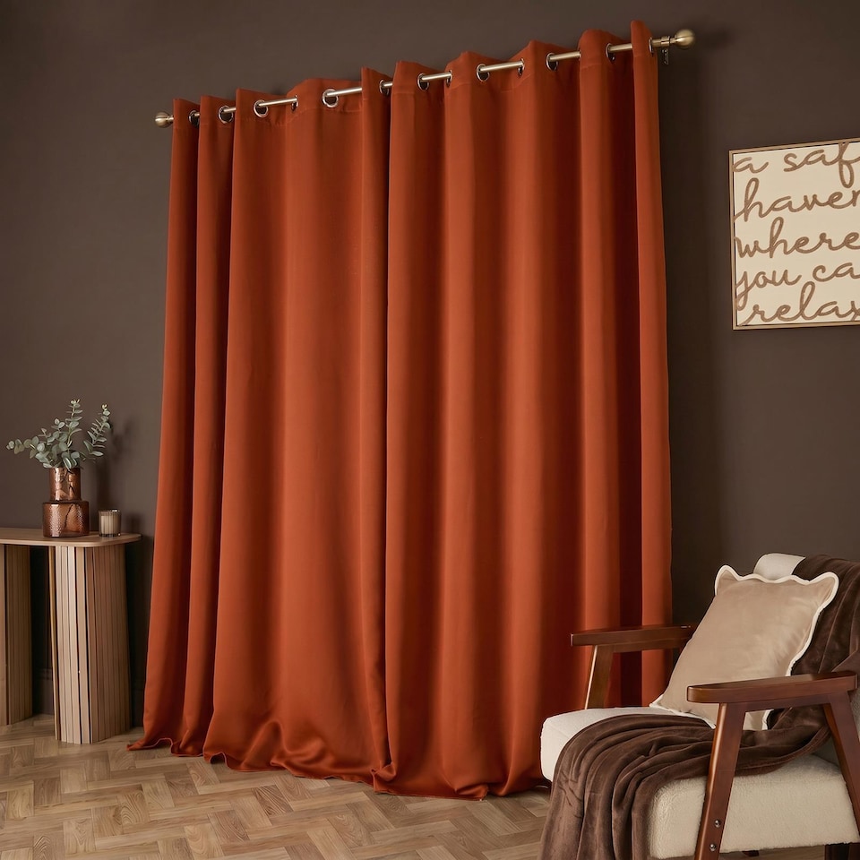 image 1 of OHS Essentials Eyelet Blackout Thermal Curtain Pair - 46x54 inch